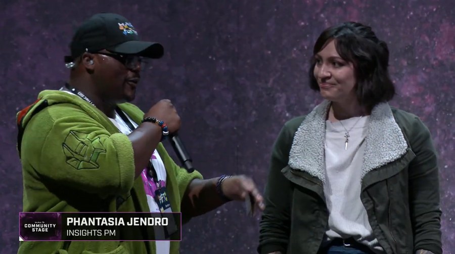 Phantasia Jendro on the Halo Community Stage at HCS